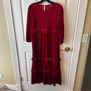 Red Velvet Maxi Dress